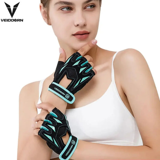 Gym Gloves for Weight Lifting Half Finger Breathable Anti Slip