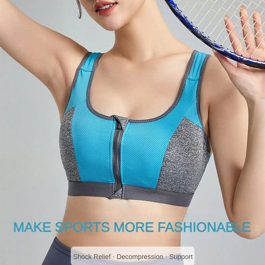 Yoga Sports Bra Push Up Sportwear Workout Vest for Women Front Zipper