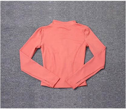Women Sport Jacket Long Sleeve Shirt Workout Gym Training Clothing Yoga Sportswear