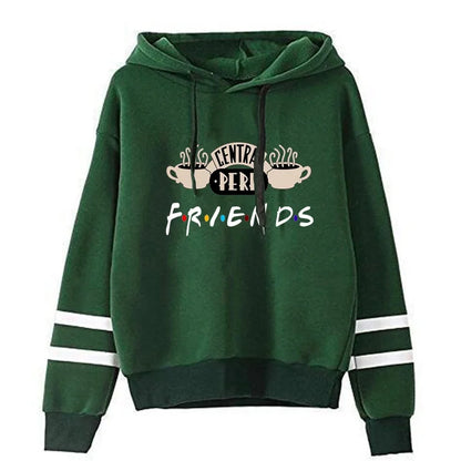 Women Friends TV Show Hooded Sweatshirt Cute Coffee Printing Autumn Winter Casual Pullover Hoodies