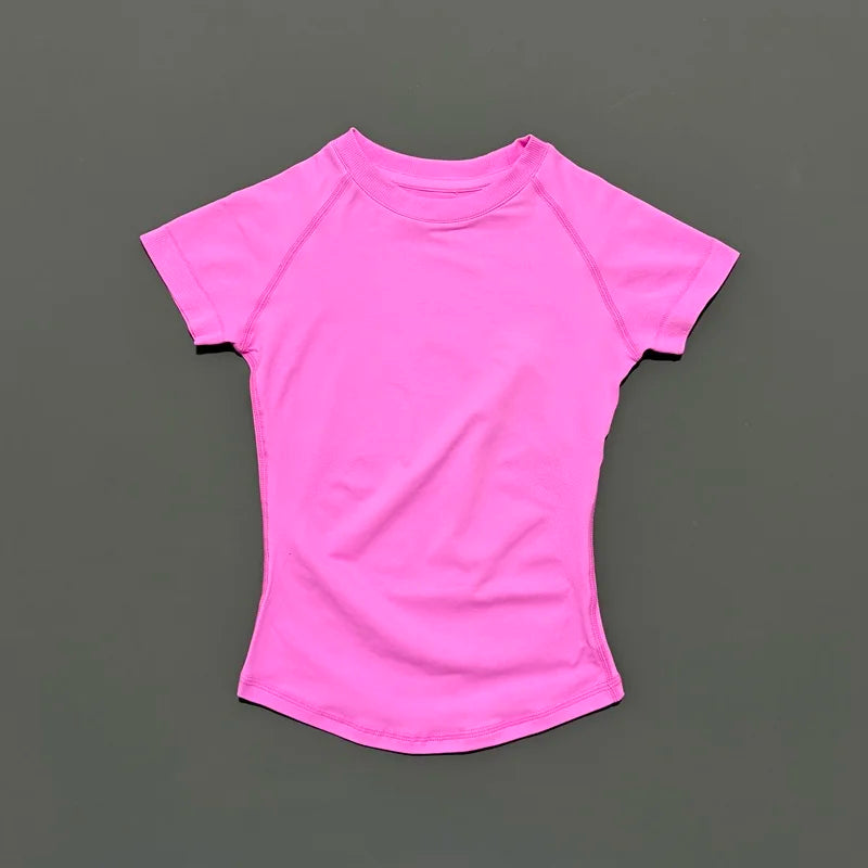 Short Sleeve Yoga T Shirt Fitness Activewear Running Tight Tops