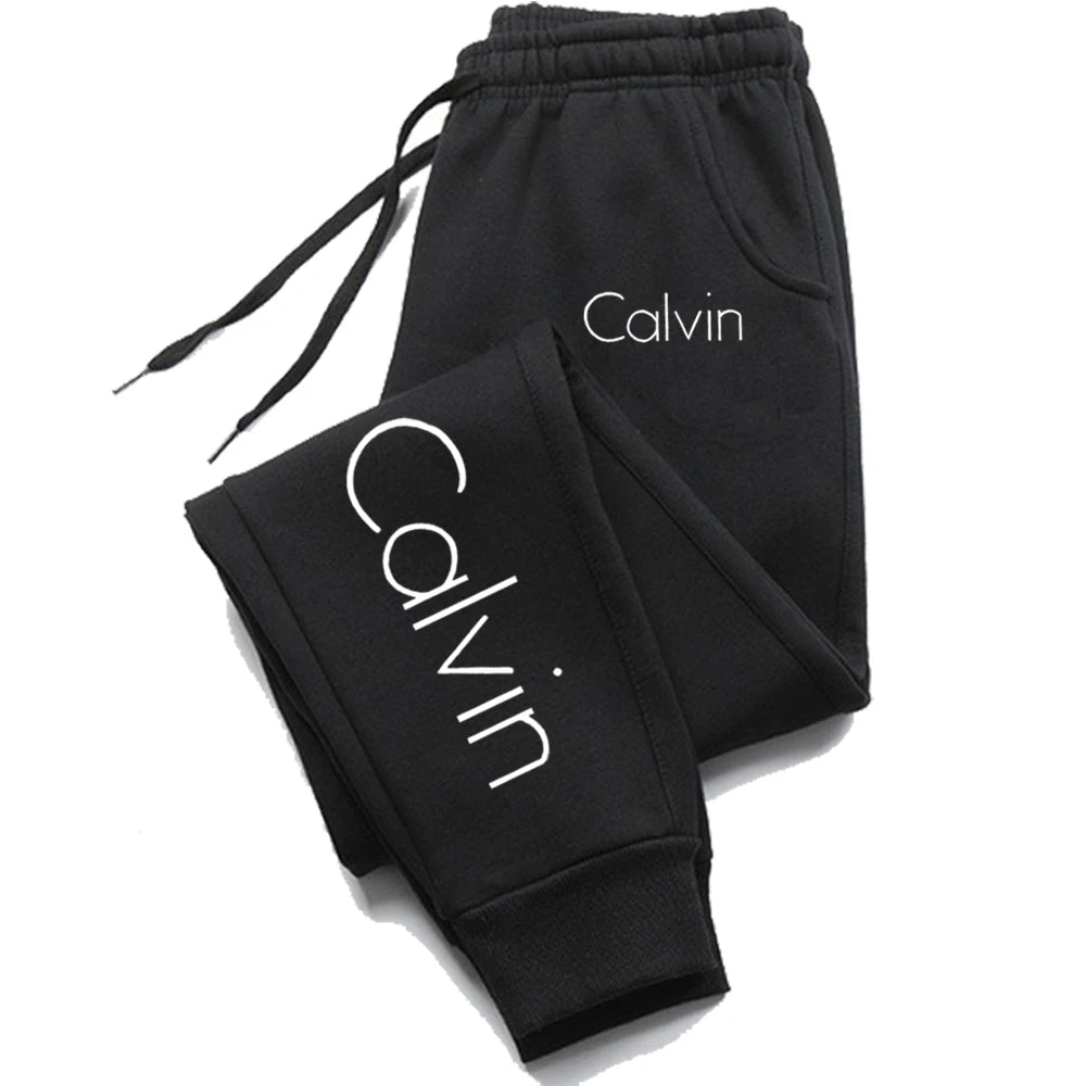 Casual Printed Sports Running Trousers  Drawstring Solid Sweatpants Unisex Gym Wear