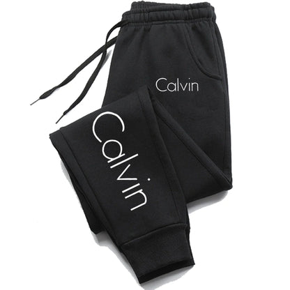 Casual Printed Sports Running Trousers  Drawstring Solid Sweatpants Unisex Gym Wear