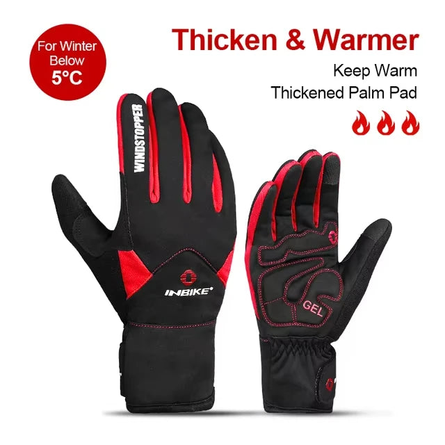 Winter Cycling Gloves for Women Warm Fleece Biking Glove for Riding Waterproof Touchscreen Accessories
