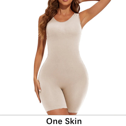 Sexy Bodysuits Full Coverage Shapewear Thigh Slim Body Suit Wide Shoulder Body Shaper Jumpsuit Seamless