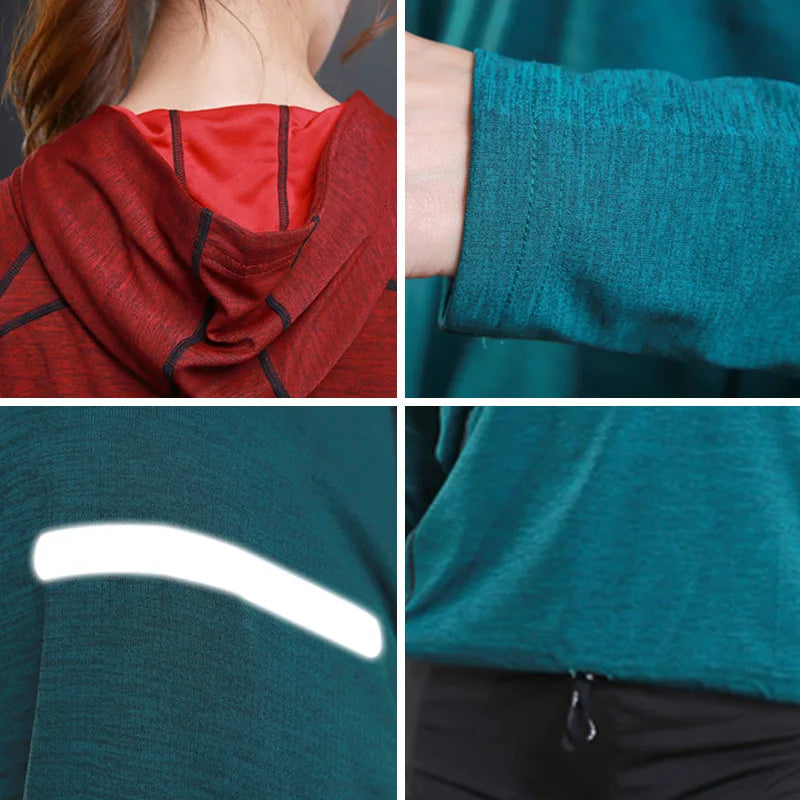 Women's Jacket Hoodies Long Sleeve T-shirts Quick Dry Breathable Sports T Shirt