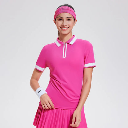 Women Short Sleeve Golf Wear Fashion Lady Top Sports Tennis T Shirts