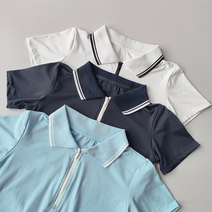 Tennis Suit Sports Tops Short POLO Shirt Quick-drying Breathable Short-sleeved Fitness Suit Skirts and Pants