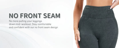 2 Pack High Waisted Sexy Butt Lifting Seamless Solid Color Yoga Leggings Elastic And Breathable Fitness Sports Pants