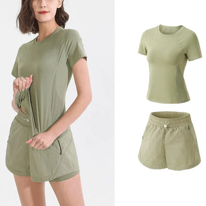 Yoga Wear Sport High Waist Short Pocket Sportswear Fitness Outfit Push Up Quick Drying