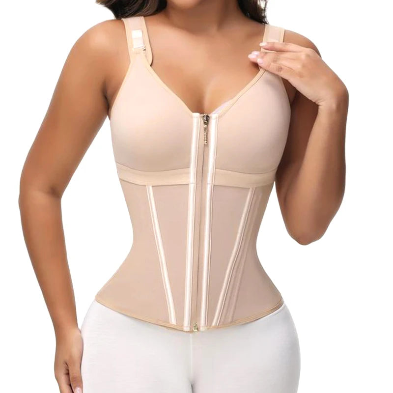 Purple Vest High Compression Waist Trainer with Zipper Slimming Tummy Control Shapewear