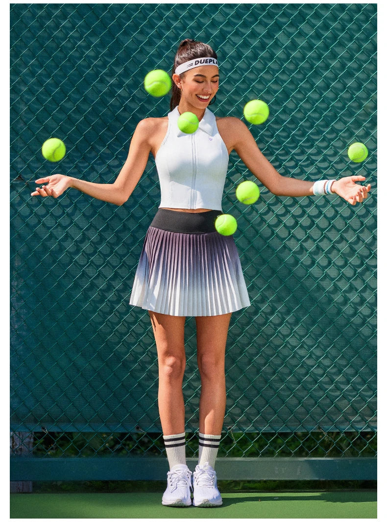 Golf Mini Skirt High Waist Pleated Tennis Sport Skirt Pocket  Fitness Casual Skorts