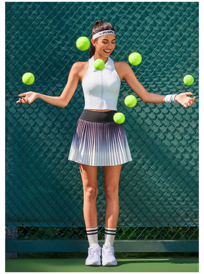 Golf Mini Skirt High Waist Pleated Tennis Sport Skirt Pocket  Fitness Casual Skorts