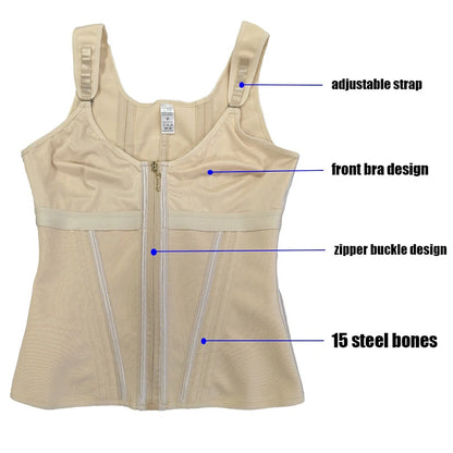 Purple Vest High Compression Waist Trainer with Zipper Slimming Tummy Control Shapewear