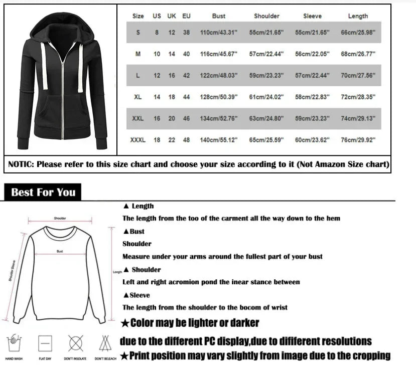 Autumn/Winter New Comfortable Women's Personalized Fashion Sports Hoodie Long Sleeve Drawstring Pocket Zipper Coat