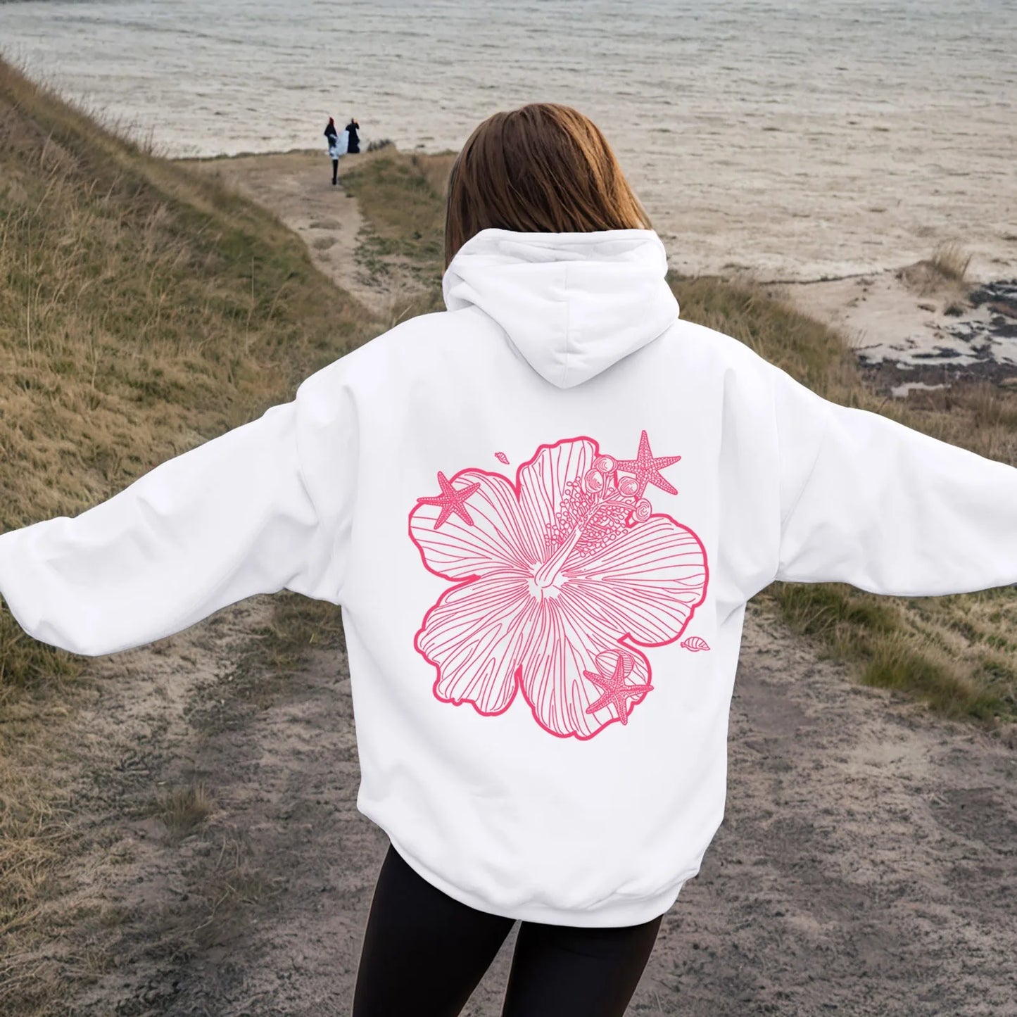 Hooded Sweatshirt Casual Long Sleeve Pullover Loose Autumn Long Sweatshirts Retro