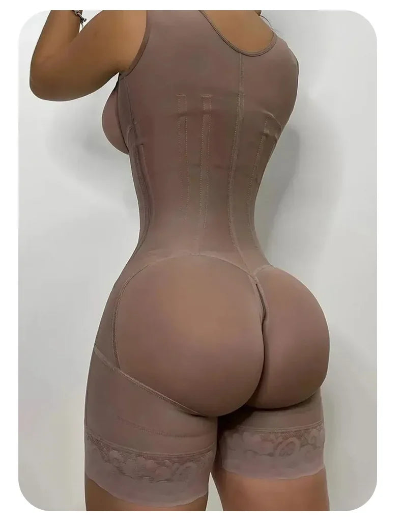 Body Shaper Women Shapewear Bodysuit 9-bone High Compression Girdles Double Tummy Control Full Body Open Crotch
