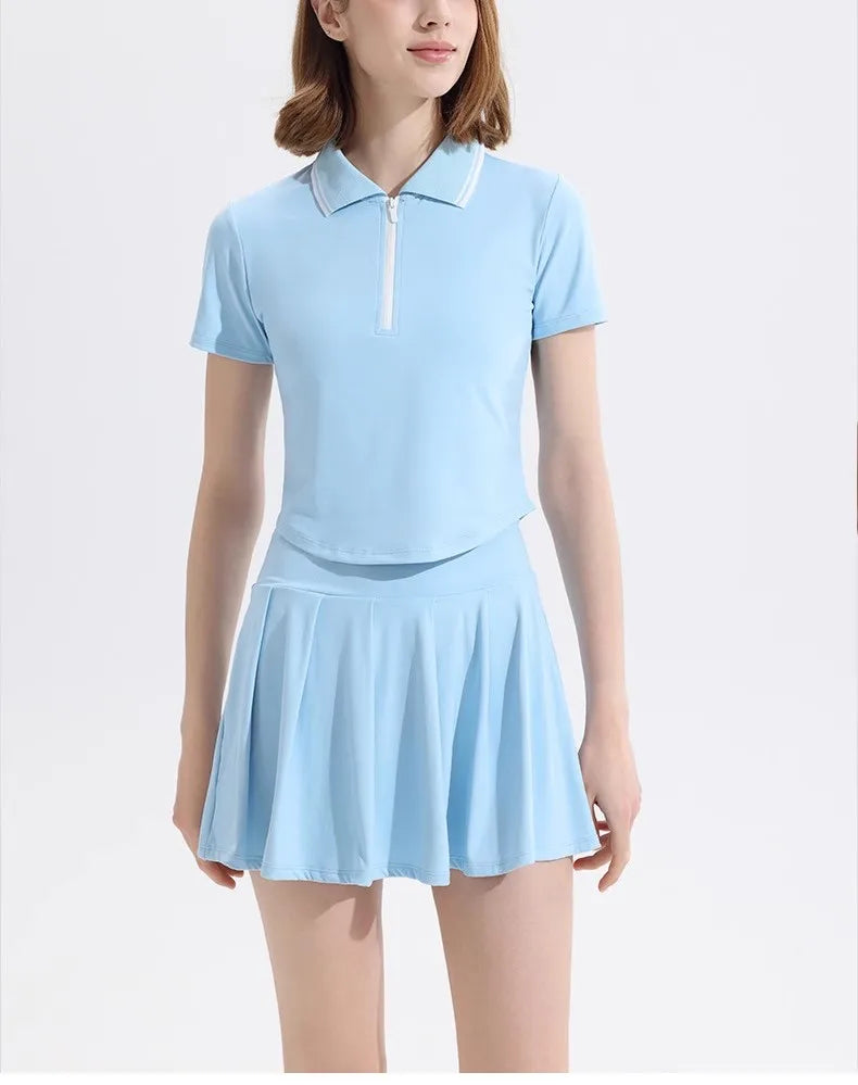 Tennis Suit Sports Tops Short POLO Shirt Quick-drying Breathable Short-sleeved Fitness Suit Skirts and Pants