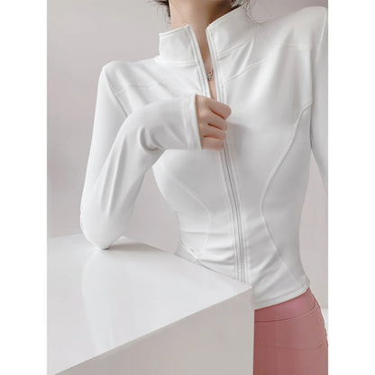 Quick Drying Sports Tight Top Yoga Jacket Long Sleeve S-3XL