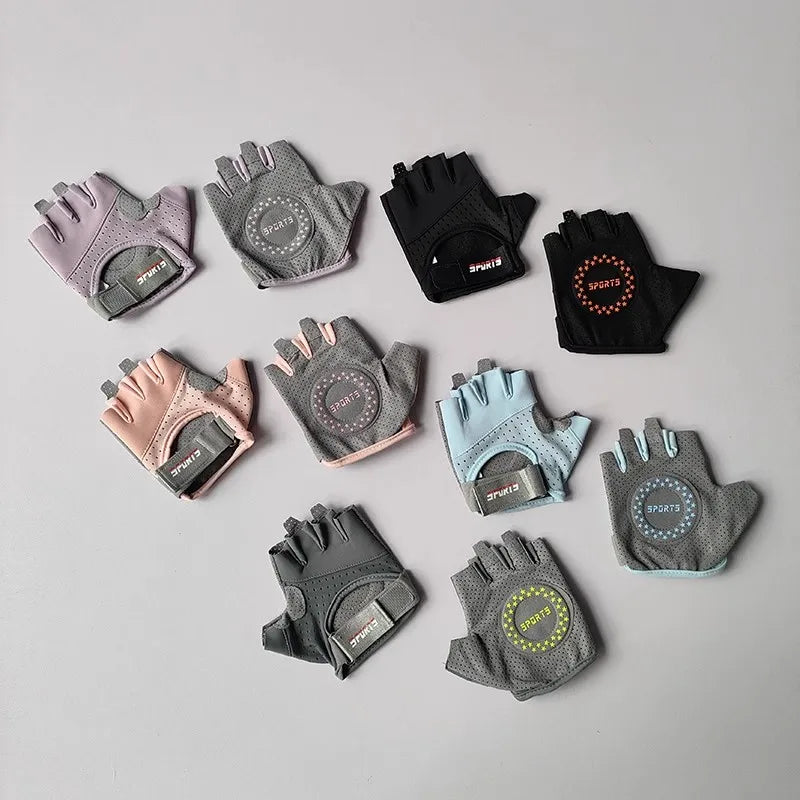 Women's fitness half finger gloves, anti slip, wear-resistant, anti cocoon bike sports cycling