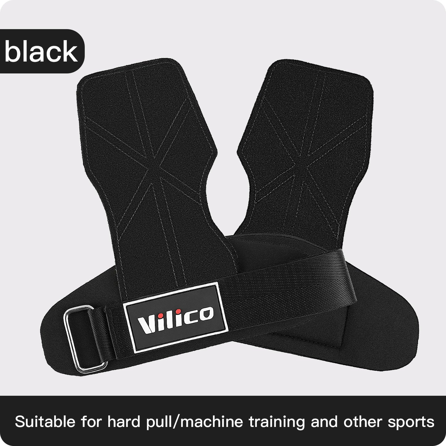 2 Piece Leather Weight Lifting Training Gloves Palm Protection Fitness Grips