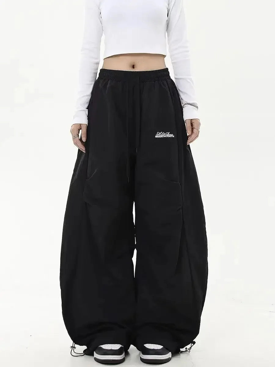 Women Casual Solid Low Waist Wide Leg Baggy Streetwear Oversize Sweatpants