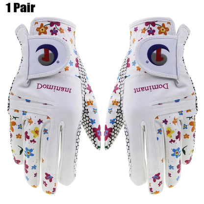 1Pair Golf Gloves  Leather Soft  Durable Gloves Anti-skid Breathable Sports Gloves