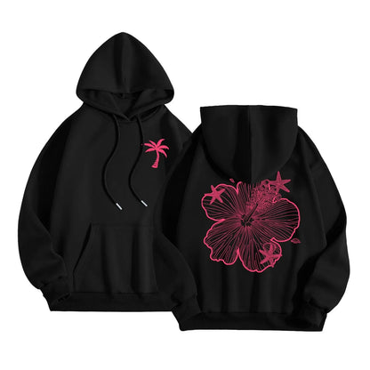 Hooded Sweatshirt Casual Long Sleeve Pullover Loose Autumn Long Sweatshirts Retro