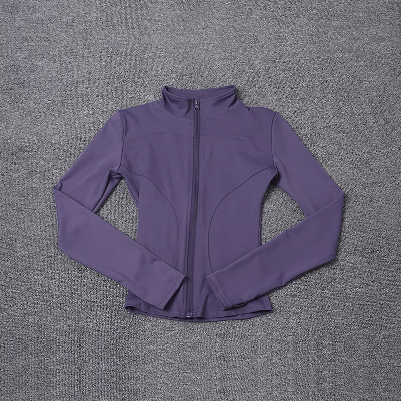 Women Sport Jacket Long Sleeve Shirt Workout Gym Training Clothing Yoga Sportswear