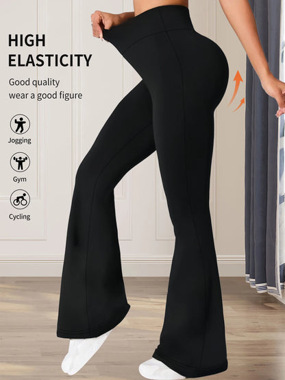 high waisted tight fitting flared pants, slim leg, thin wide leg pants for slim women