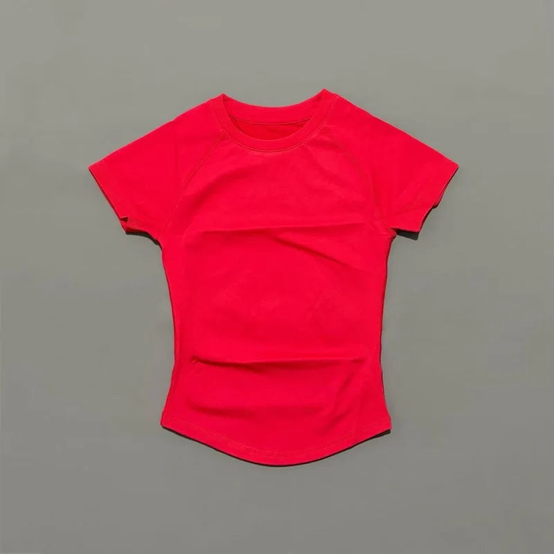 Short Sleeve Yoga T Shirt Fitness Activewear Running Tight Tops