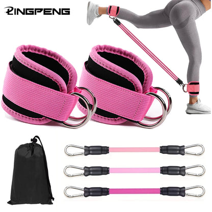 Ankle Straps Resistance Bands Set , Ankle Weight Yoga Elastic Fitness Band