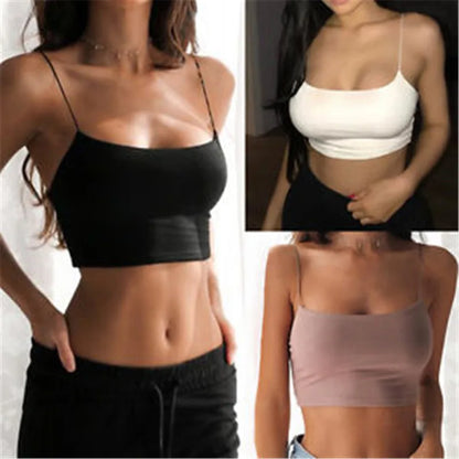 Sexy Tank Top Black Halter Crop Tops Backless Camisole Fashion Casual Tube Top Sleeveless Vest