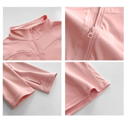 Quick Drying Sports Tight Top Yoga Jacket Long Sleeve S-3XL