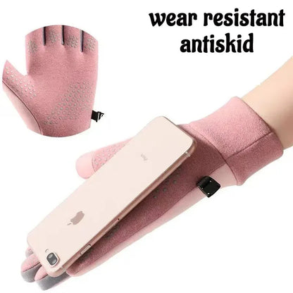 Winter Gloves Women Cycling Bike Thermal Fleece Cold Resistance Wind Waterproof