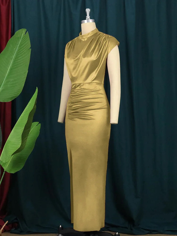 women's casual dresses draped fashion Woman clothes long prom female evening dresses elegant party dresses