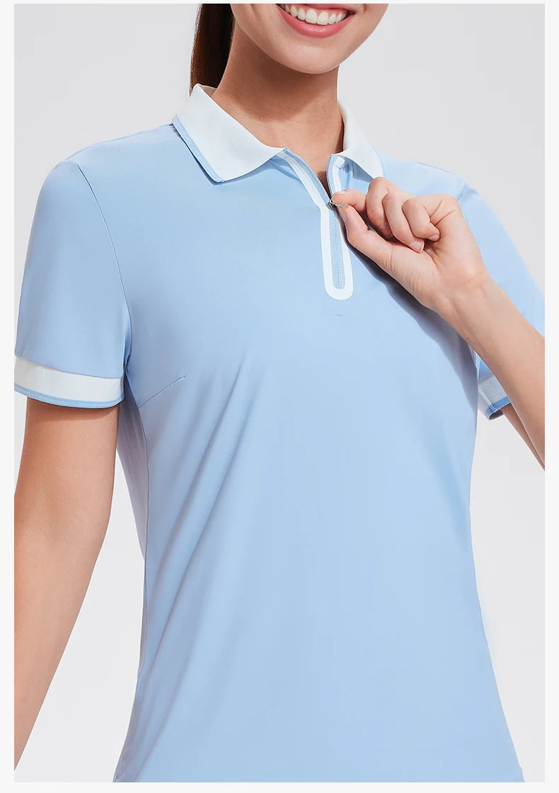 Women Short Sleeve Golf Wear Fashion Lady Top Sports Tennis T Shirts
