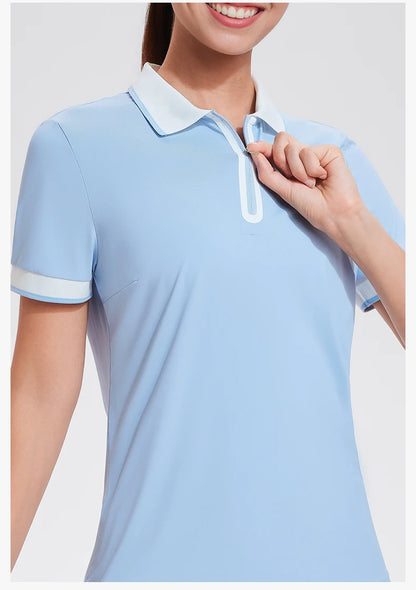 Women Short Sleeve Golf Wear Fashion Lady Top Sports Tennis T Shirts