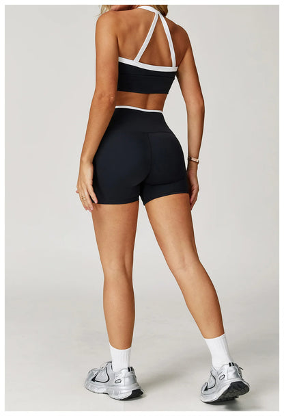 Yoga Set for Women Tight-fitting Gym Outfit Sportswear Yoga Vest Running Shorts Fitness Clothes
