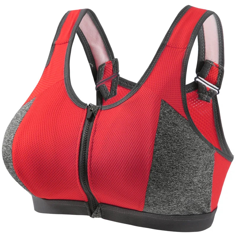 Yoga Sports Bra Push Up Sportwear Workout Vest for Women Front Zipper