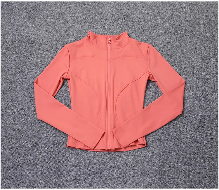 Women Sport Jacket Long Sleeve Shirt Workout Gym Training Clothing Yoga Sportswear