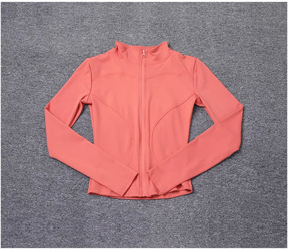 Women Sport Jacket Long Sleeve Shirt Workout Gym Training Clothing Yoga Sportswear