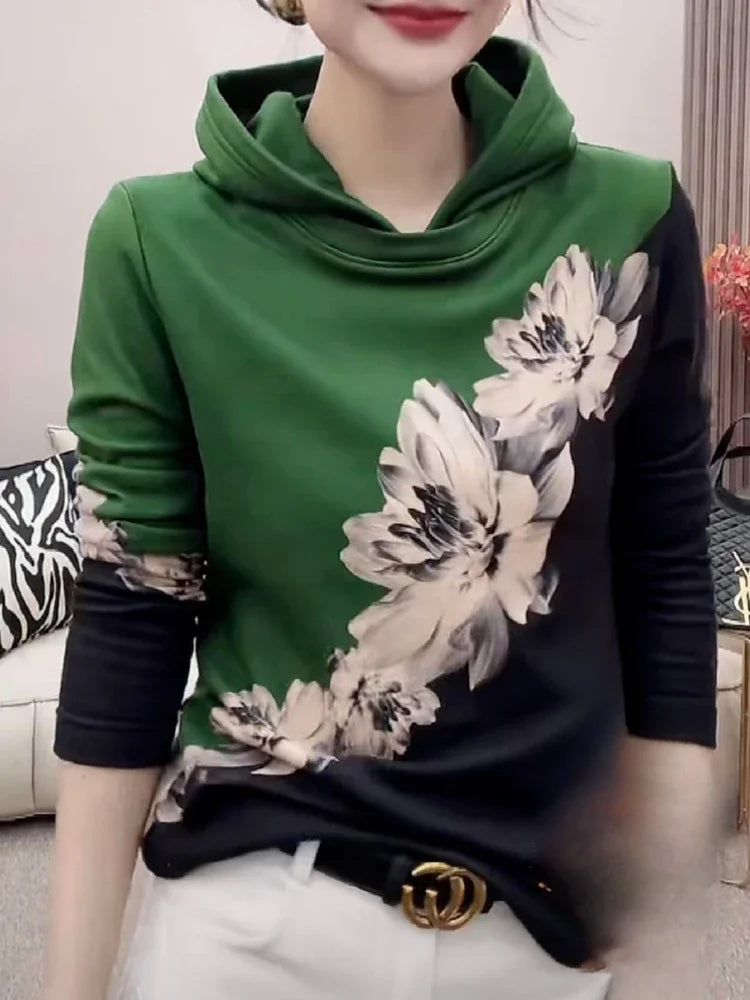 Hooded Sweatshirt New In Slim Cold Hoodies Warm Woman Tops Thick