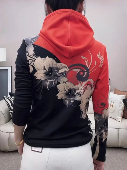 Hooded Sweatshirt New In Slim Cold Hoodies Warm Woman Tops Thick