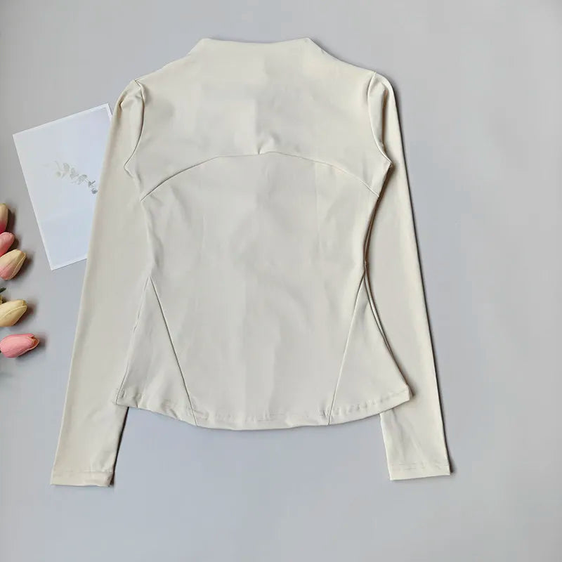 Quick Dry Workout Jacket, Slim Fit Long Sleeve Fitness Top, Breathable for Professional Training