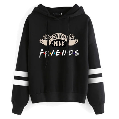 Women Friends TV Show Hooded Sweatshirt Cute Coffee Printing Autumn Winter Casual Pullover Hoodies