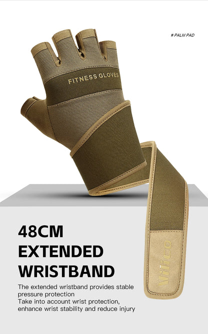 Half Finger Gym Gloves Weightlifting  Anti-Slip Fitness Gloves with Wrist Support