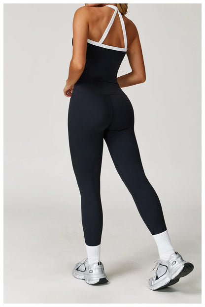 Yoga Set for Women Tight-fitting Gym Outfit Sportswear Yoga Vest Running Shorts Fitness Clothes