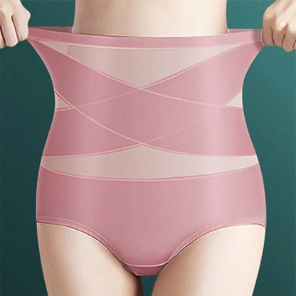 Women's highwaisted postpartum silk pants with abdominal lifting and shaping girdle
