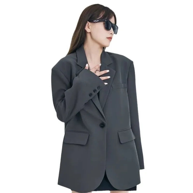 Casual Suit Jacket for Women Loose Version Temperament Commuting Small Suit Top for Women Blazer
